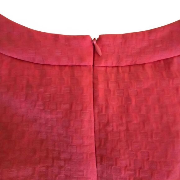 Tahari ASL Arthur S Levine Coral Geometric Textured Dress Size 16 A-Line Sheath - Picture 6 of 8